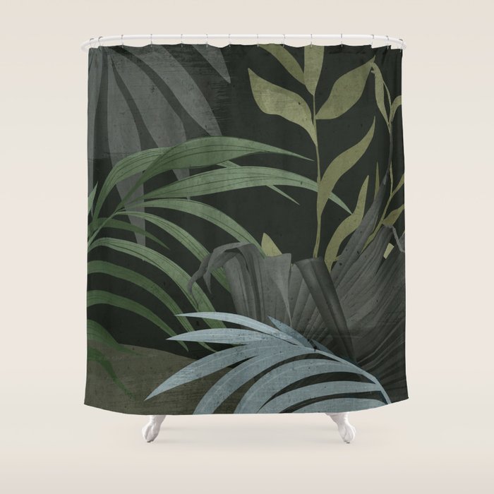 Night Tropical Jungle Shower Curtain Gallery Image 1