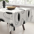 Black and white coffee drink mug doodle pattern Tablecloth Gallery Image 3