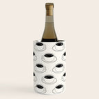 Black and white coffee drink mug doodle pattern Wine Chiller Gallery Image 1