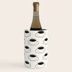Black and white coffee drink mug doodle pattern Wine Chiller Gallery Image 3