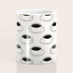 Black and white coffee drink mug doodle pattern Coffee Mug Gallery Image 4