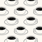 Black and white coffee drink mug doodle pattern Coffee Mug Gallery Image 2