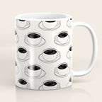 Black and white coffee drink mug doodle pattern Coffee Mug Gallery Image 1