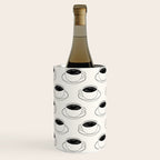 Black and white coffee drink mug doodle pattern Wine Chiller Gallery Image 2