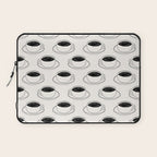 Black and white coffee drink mug doodle pattern Laptop Sleeve Gallery Image 1
