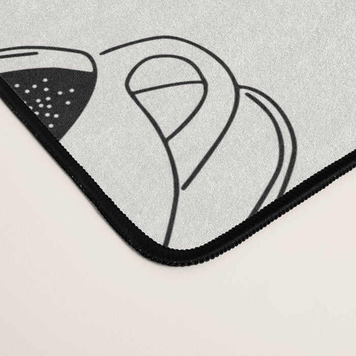 Black and white coffee drink mug doodle pattern Desk Mat Gallery Image 4