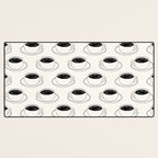 Black and white coffee drink mug doodle pattern Desk Mat Gallery Image 3