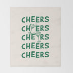 Cheers. Cocktails and Drinks in Green And Linen White Throw Blanket Gallery Image 2