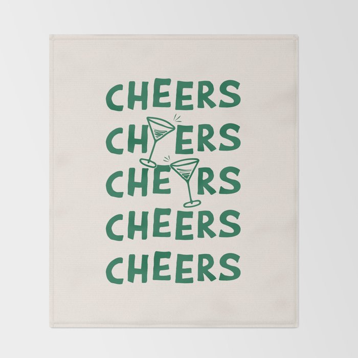 Cheers. Cocktails and Drinks in Green And Linen White Throw Blanket Gallery Image 2