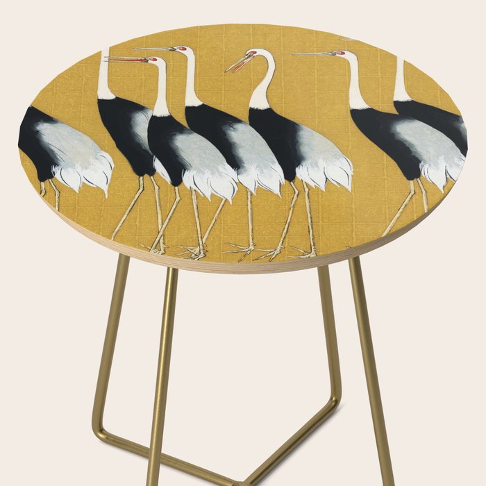 Japanese Red Crown Crane Wall Art - Mustard Yellow Side Table Gallery Image 2