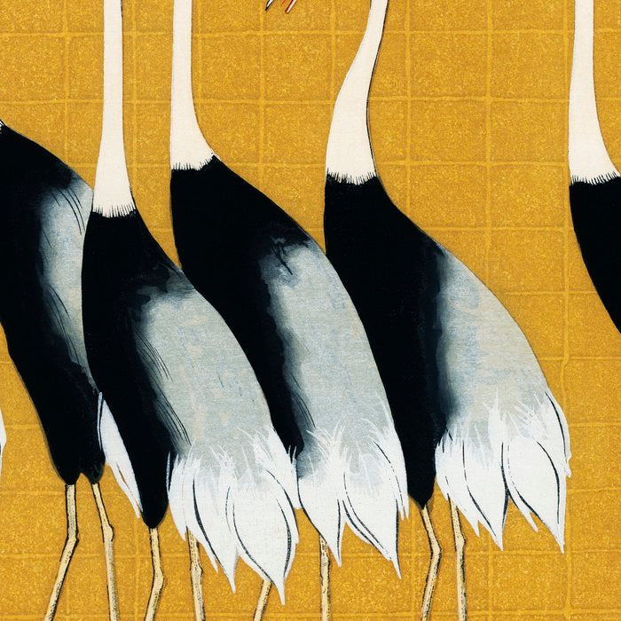 Japanese Red Crown Crane Wall Art - Mustard Yellow Coffee Mug Gallery Image 2