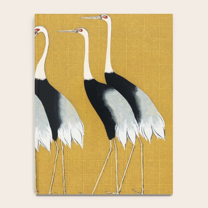 Japanese Red Crown Crane Wall Art - Mustard Yellow Notebook Gallery Image 4