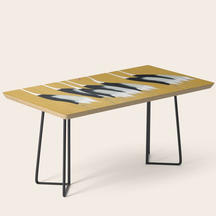 Japanese Red Crown Crane Wall Art - Mustard Yellow Coffee Table Gallery Image 1