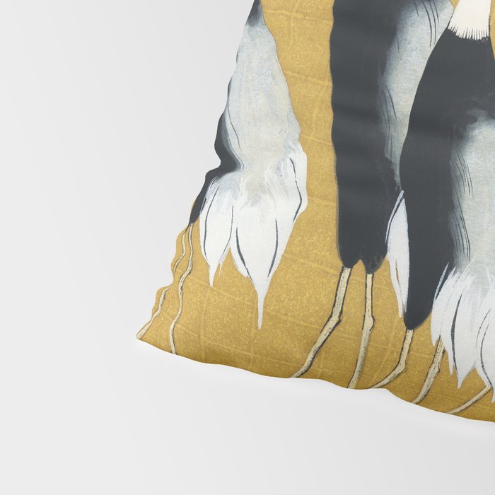 Japanese Red Crown Crane Wall Art - Mustard Yellow Pillow Sham Gallery Image 4