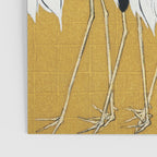 Japanese Red Crown Crane Wall Art - Mustard Yellow Poster Gallery Image 3