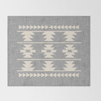 Southwestern Pattern 131 Gray and Beige Throw Blanket Gallery Image 2