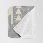 Southwestern Pattern 131 Gray and Beige Throw Blanket Gallery Image 3