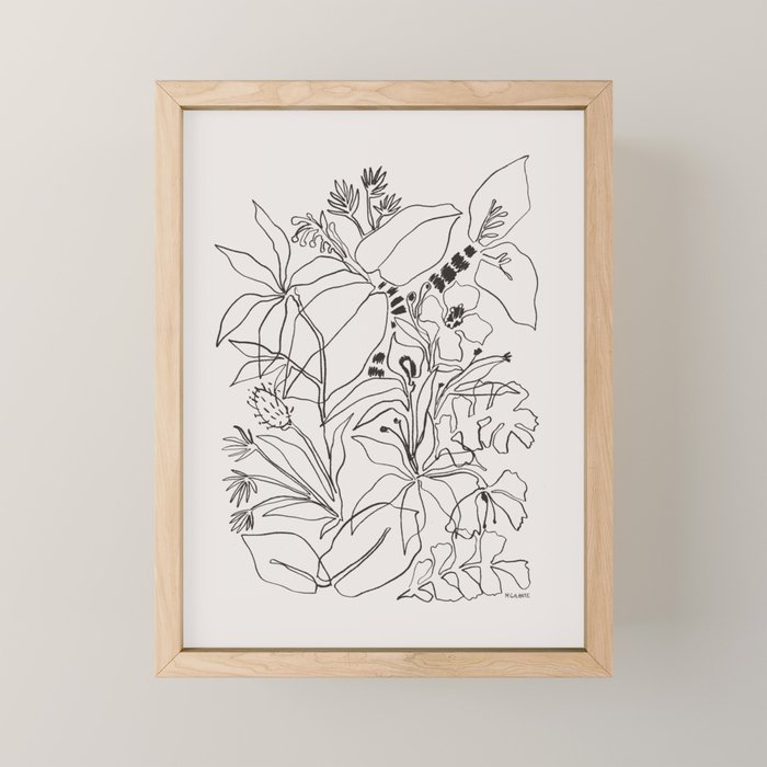 Charcoal Tropics Mini Art Print Gallery Image 1