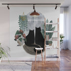 Rainy Day Cats (on white) Wall Mural Gallery Image 1