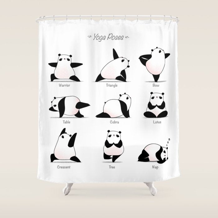Yoga Panda II Shower Curtain Gallery Image 1
