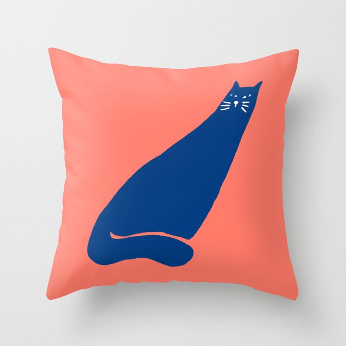 Cat in the wind Throw Pillow Gallery Image 1