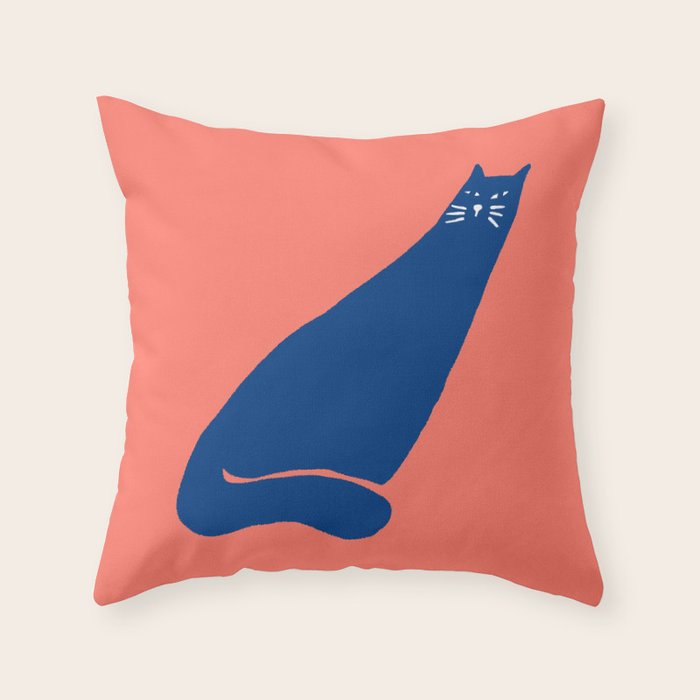 Cat in the wind Throw Pillow Gallery Image 6