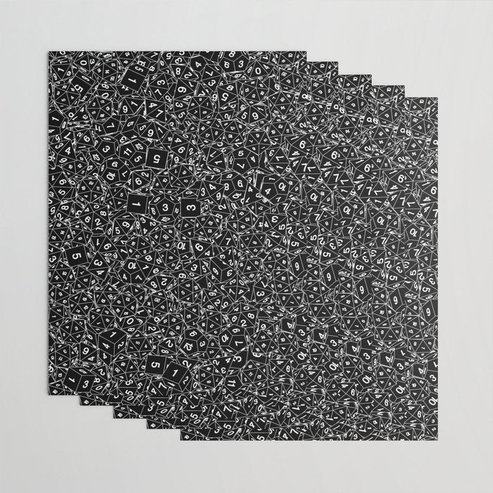 Dungeon Master RPG Gamer Dice Wrapping Paper Gallery Image 3