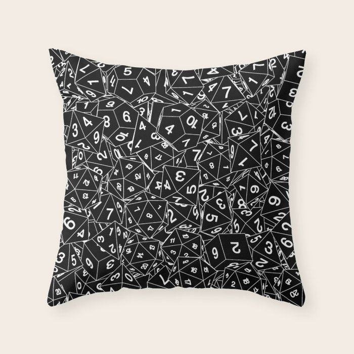 Dungeon Master RPG Gamer Dice Throw Pillow Gallery Image 6