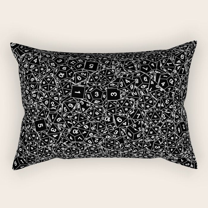 Dungeon Master RPG Gamer Dice Rectangular Pillow Gallery Image 1