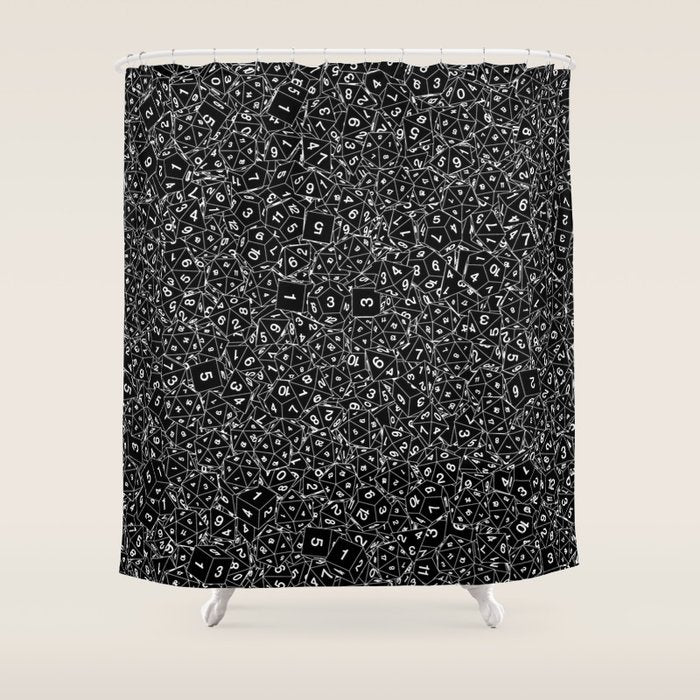Dungeon Master RPG Gamer Dice Shower Curtain Gallery Image 1