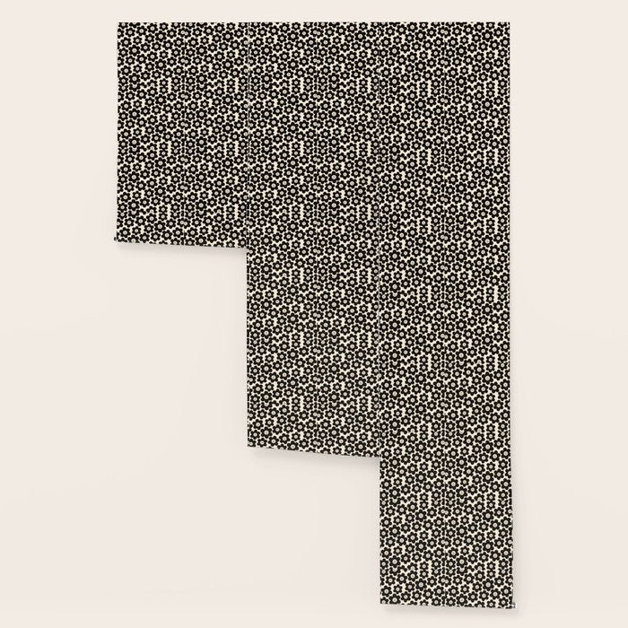 Retro Black & White Smiley Flower Pattern Wallpaper Gallery Image 3