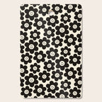 Retro Black & White Smiley Flower Pattern Cutting Board Gallery Image 1