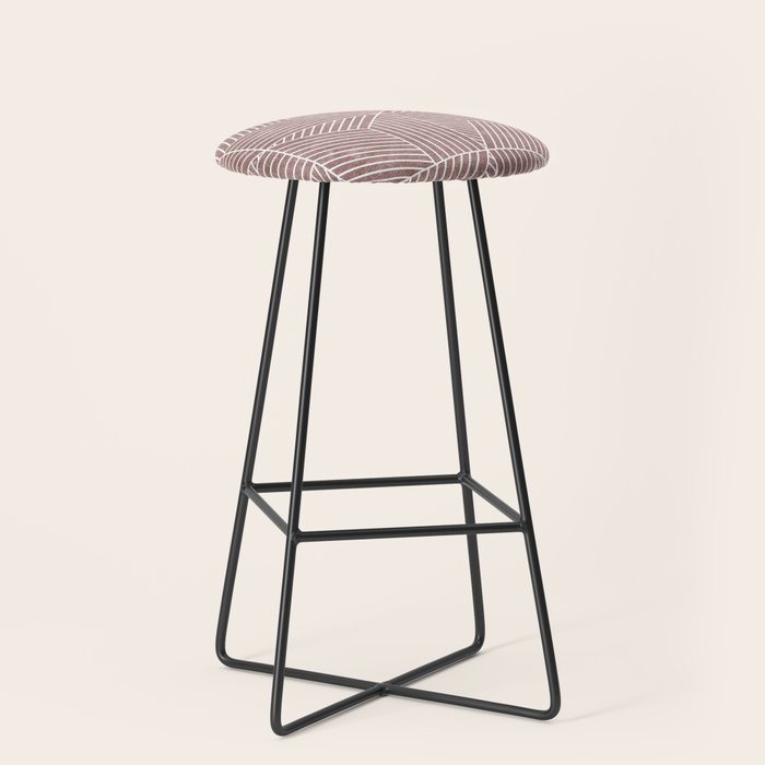 bohemian geometric tiles - mauve Stool Gallery Image 1