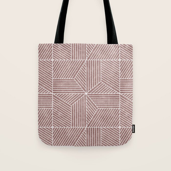 bohemian geometric tiles - mauve Tote Bag Gallery Image 1