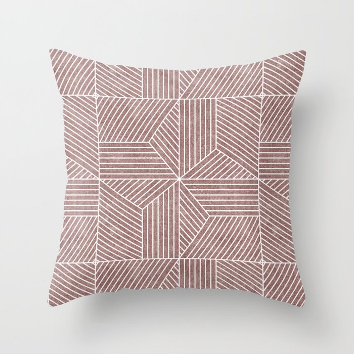 bohemian geometric tiles - mauve Throw Pillow Gallery Image 6