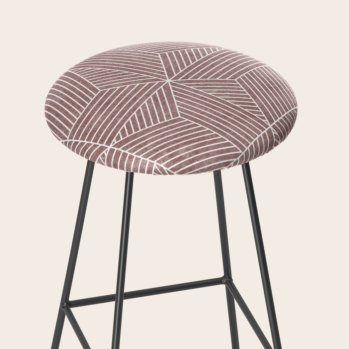 bohemian geometric tiles - mauve Stool Gallery Image 2