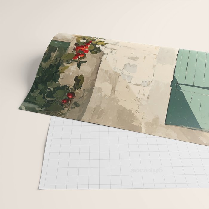 Rustic Holiday Courtyard Still Life Wrapping Paper Gallery Image 2