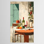 Rustic Holiday Courtyard Still Life Tablecloth Gallery Image 2