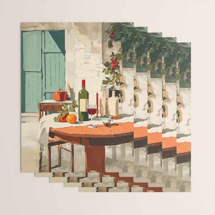 Rustic Holiday Courtyard Still Life Wrapping Paper Gallery Image 3