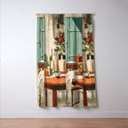 Rustic Holiday Courtyard Still Life Window Curtain Gallery Image 3