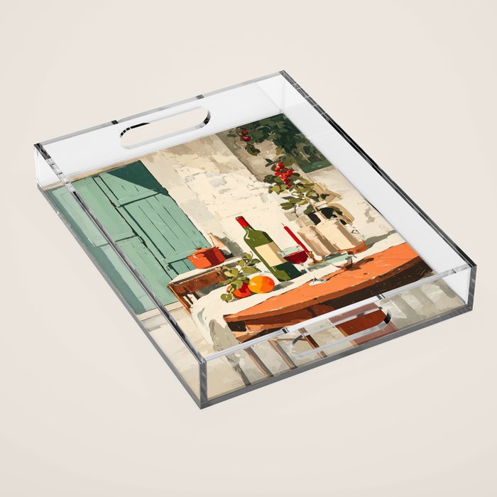 Rustic Holiday Courtyard Still Life Acrylic Tray Gallery Image 1