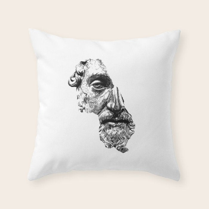 MARCUS AURELIUS ANTONINUS AUGUSTUS / Black Throw Pillow Gallery Image 1