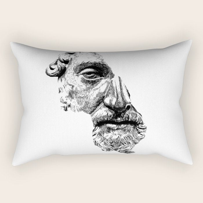 MARCUS AURELIUS ANTONINUS AUGUSTUS / Black Rectangular Pillow Gallery Image 1