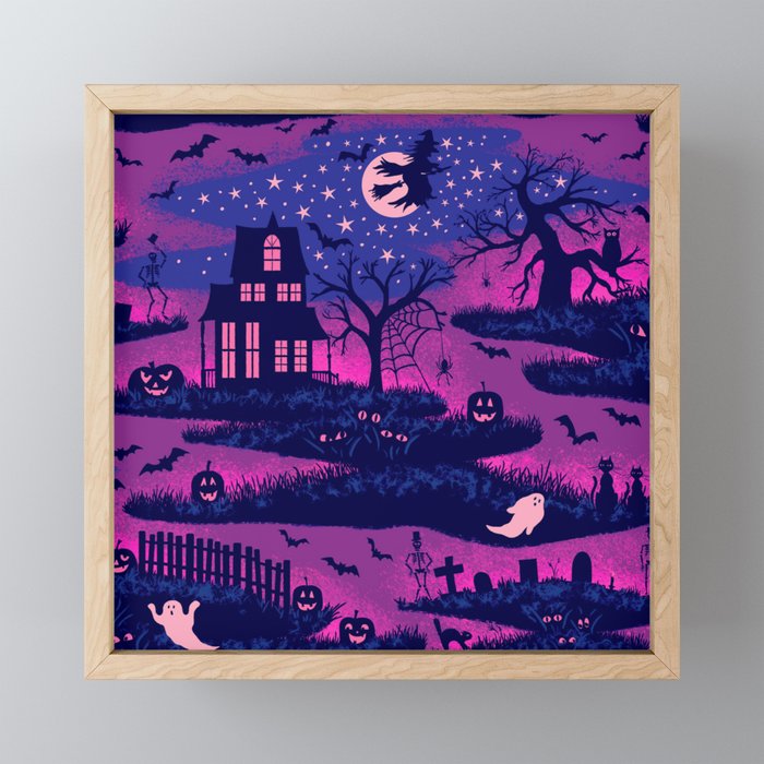 Halloween Night - Mystic Violet  Mini Art Print Gallery Image 1