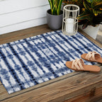 Tiki Shibori Blue Outdoor Rug Gallery Image 2