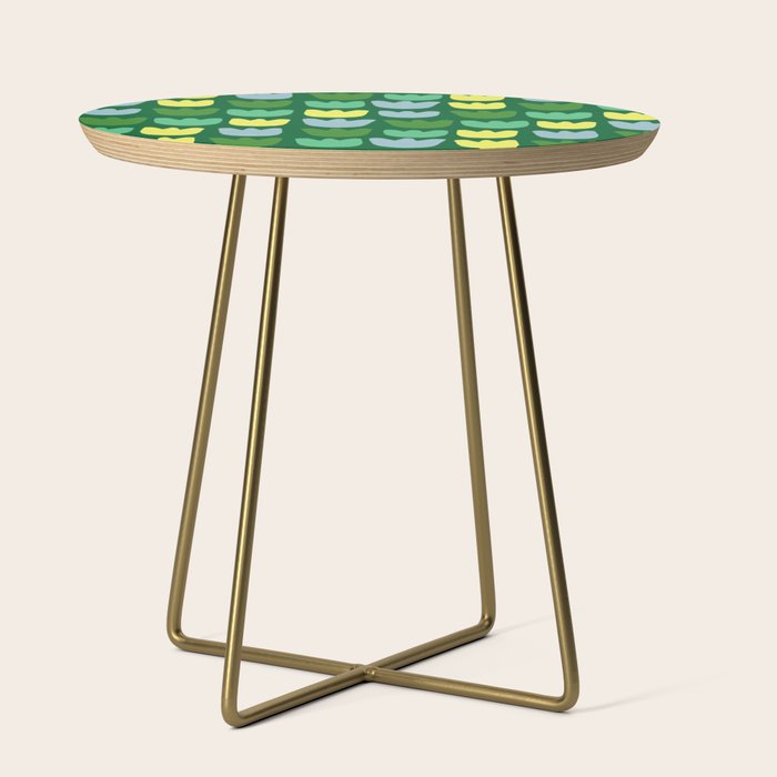 Rows of Tulips in Bloom in Sage & Chartreuse Side Table Gallery Image 1
