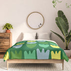 Rows of Tulips in Bloom in Sage & Chartreuse Comforter Gallery Image 3