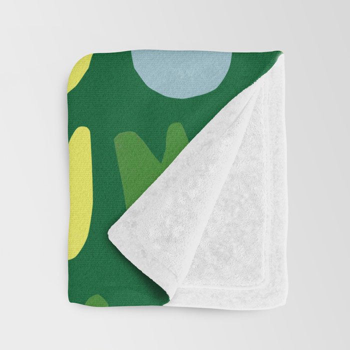 Rows of Tulips in Bloom in Sage & Chartreuse Throw Blanket Gallery Image 3