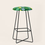 Rows of Tulips in Bloom in Sage & Chartreuse Stool Gallery Image 1