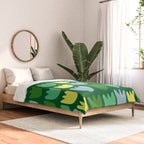 Rows of Tulips in Bloom in Sage & Chartreuse Comforter Gallery Image 2